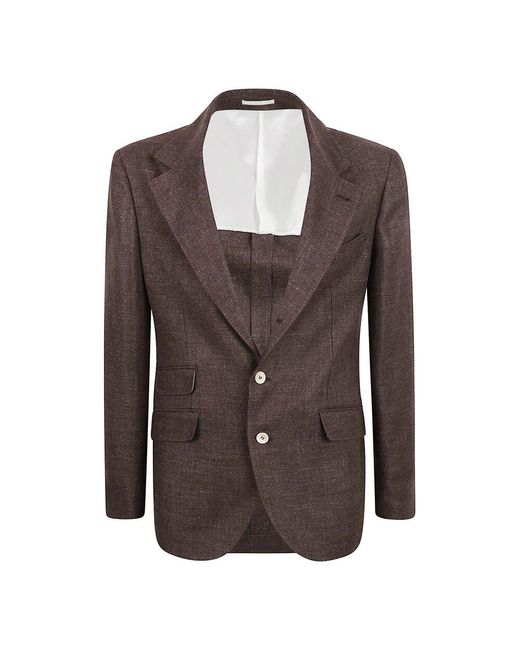 Brunello Cucinelli Dunkelbraune Deconstructed Jacke in Brown für Herren
