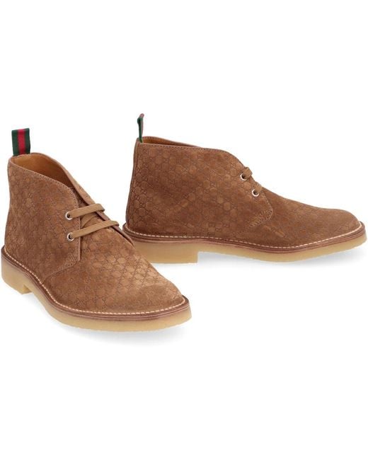 Gucci Brown Lace-Up Boots for men