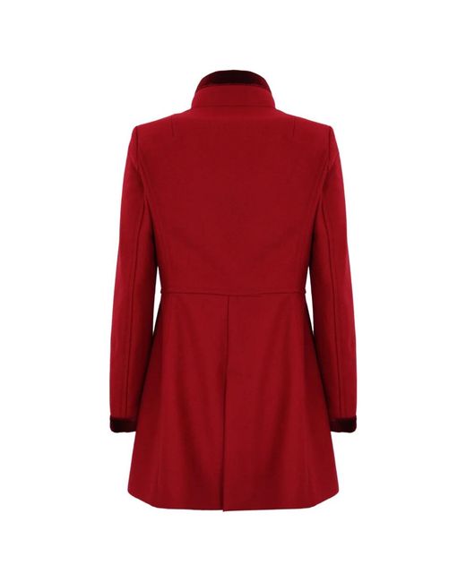 Fay Jassen ,Rood ,Wol Rode Wollen Blend Jas Virginia in het Red