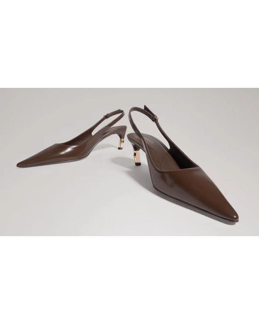 Gucci Brown Castello Slingback Pumps