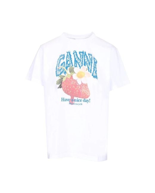 Ganni Blue T-Shirts