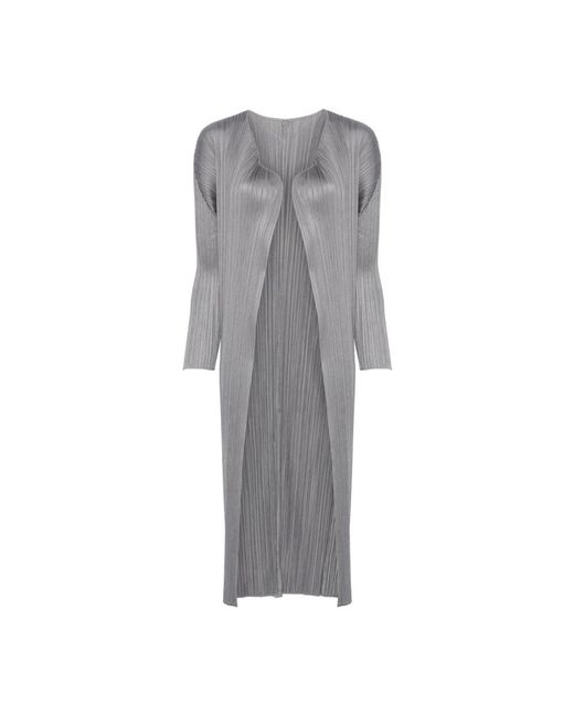 Issey Miyake Gray Single-Breasted Coats