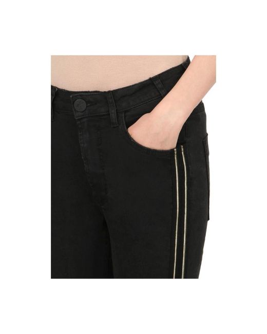 One Teaspoon Black Schwarze skinny jeans mit gold details
