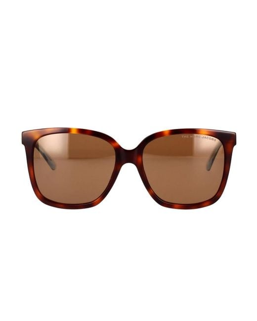 Marc Jacobs Brown Moderne quadratische sonnenbrille mit bunten gläsern