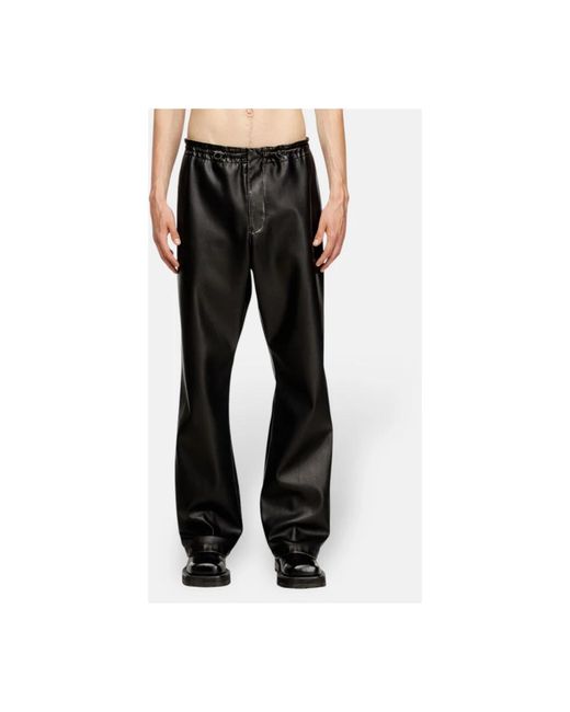 DIESEL Black Straight Trousers for men