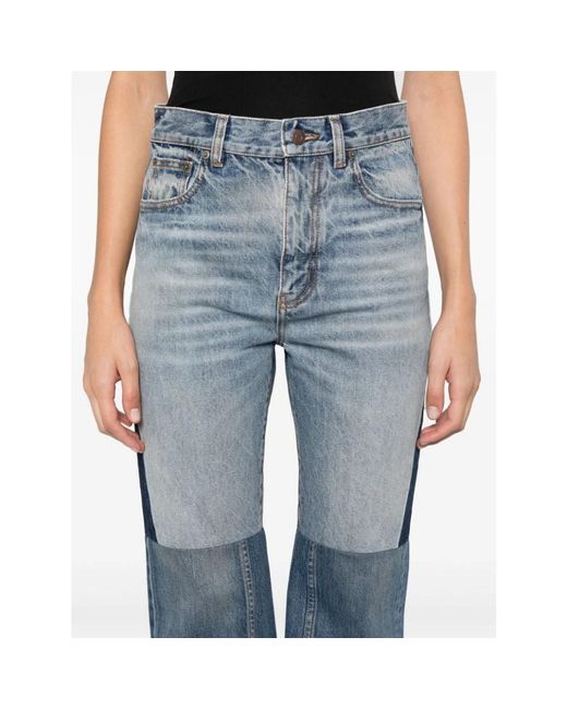 Chloé Blue Patchwork flare jeans multicolour