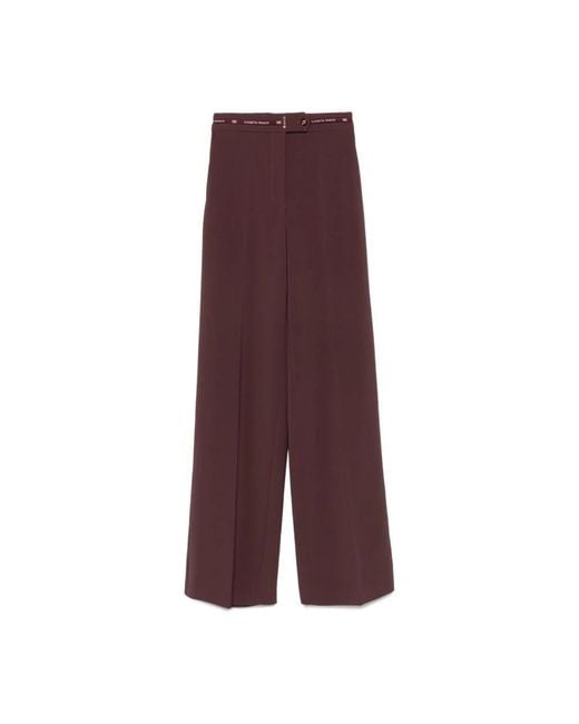 Elisabetta Franchi Wide Trousers in het Purple