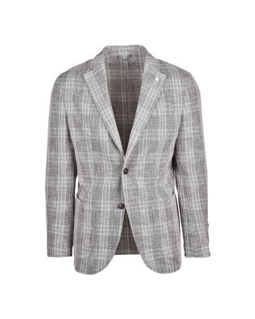 Luigi Bianchi Gray Blazers for men