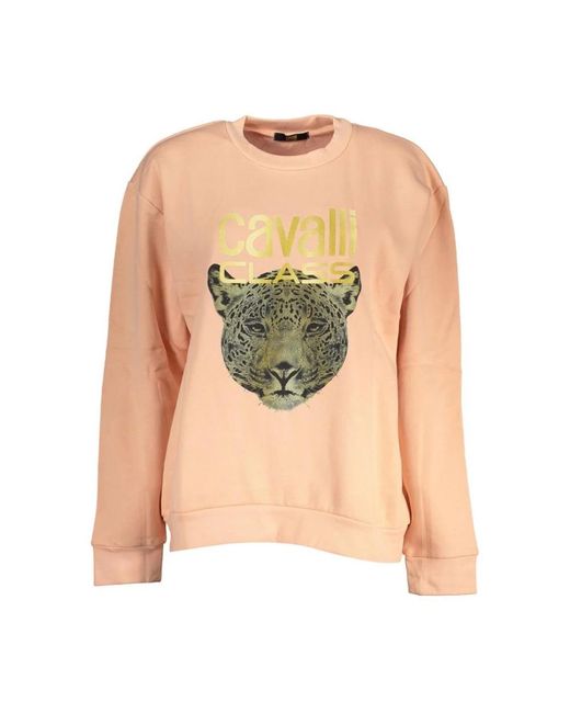 Roberto Cavalli Hoodies & Sweatvesten ,Roze ,Katoen Sweatshirts in het Green
