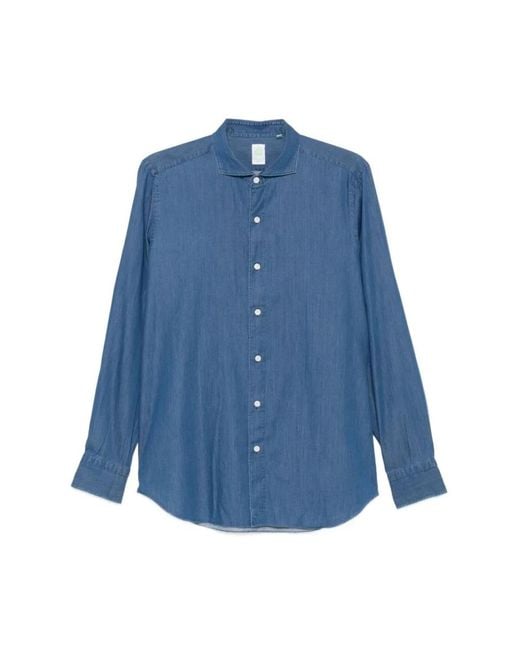 Finamore 1925 Blue Casual Shirts for men