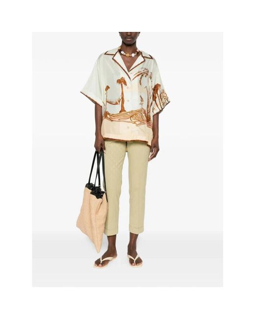 Etro Natural Cropped Trousers