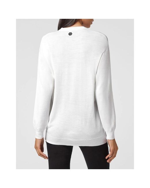 Philipp Plein Round-Neck Knitwear in het Metallic