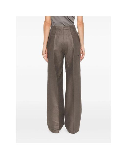 Rick Owens Brown Wide Trousers