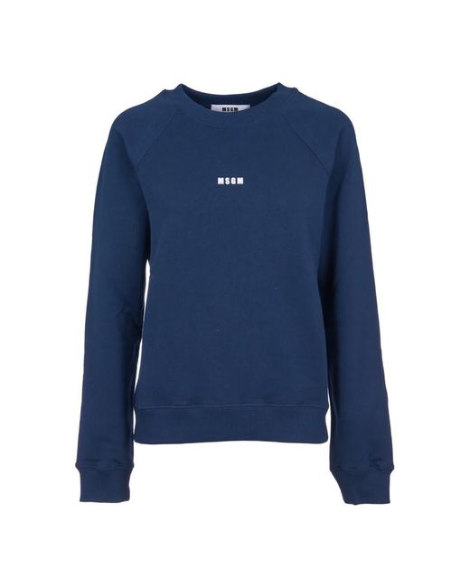 Sweaters azules con logo pequeño MSGM de color Blue