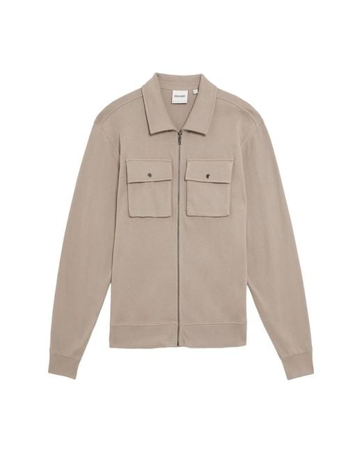 Lyle & Scott Mid Layers Interlock Jersey Overshirt in het Natural voor heren