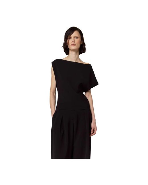 Alpha Studio Asymmetrische Kimono Blouse in het Black