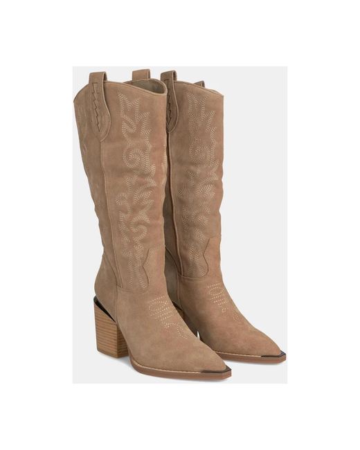 Alma En Pena. Brown Cowboy & Biker Boots