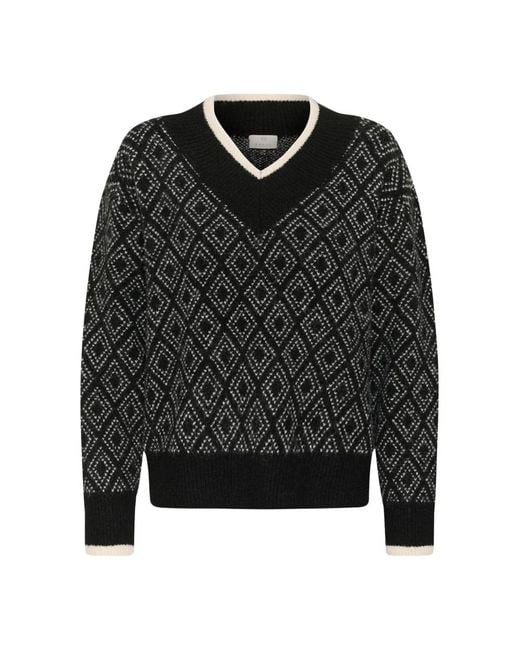 Kaffe Black Lizza Argyle