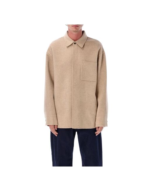 J.W. Anderson Oversized Wollen Shirtjas Klei Melange in het Natural voor heren