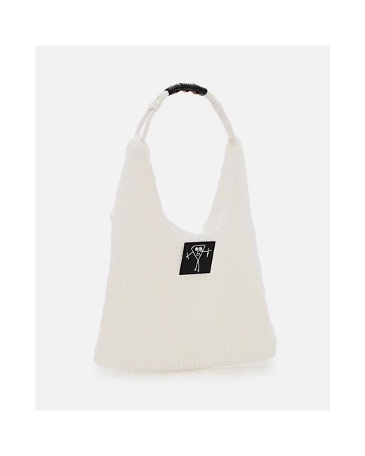 Plan C White Shoulder Bags