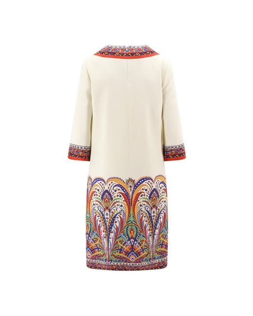 Etro Kleedjes ,Veelkleurig ,Iconische Viscose Jurk Met Print in het White