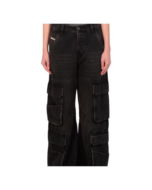 Jeans > wide jeans DIESEL en coloris Black