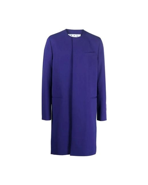 Off-White c/o Virgil Abloh Single-Breasted Coats in het Blue voor heren