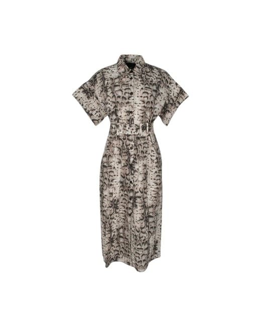 Pinko Gray Shirt Dresses