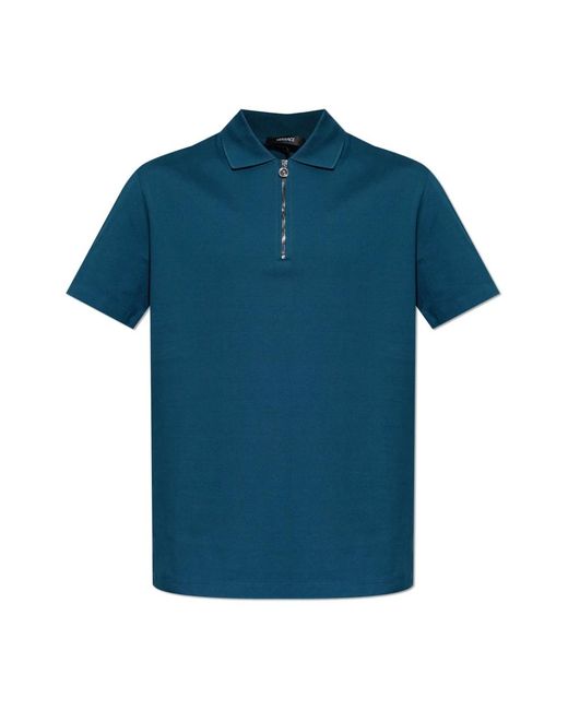 Versace Tops ,Blauw ,Katoen Medusa Zip Polo in het Blue voor heren