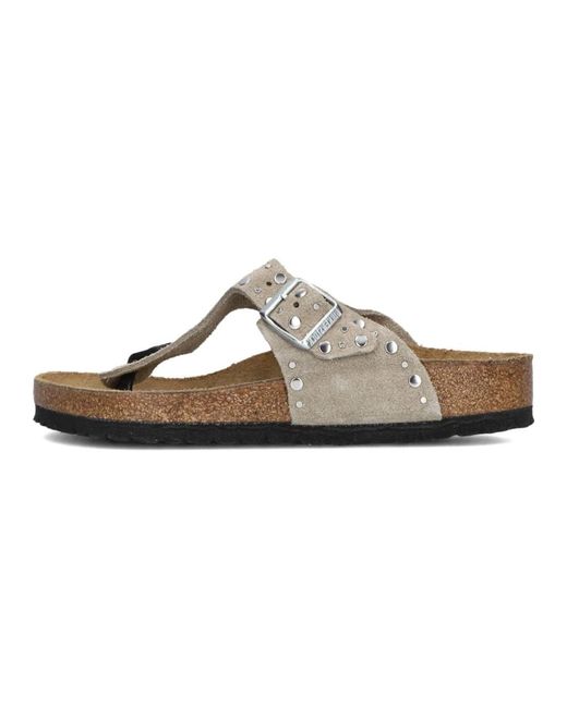 Birkenstock Brown Rivet Border Damen Pantoletten