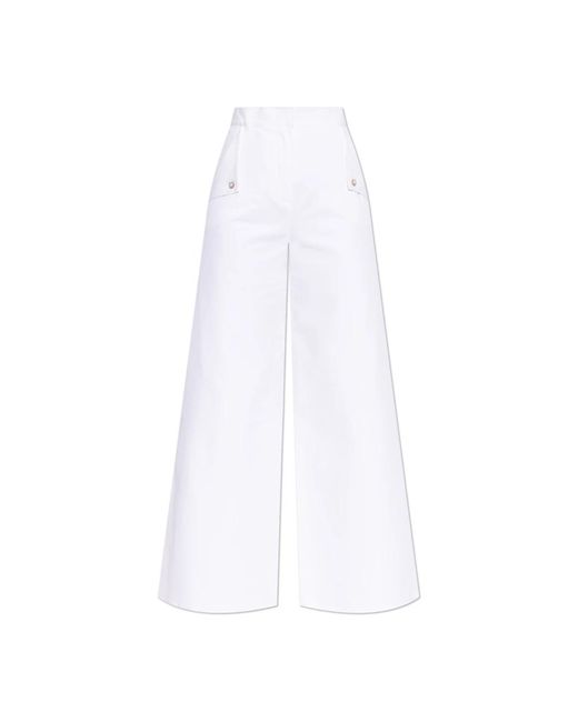 Max Mara Memore Wide-Leg Broek in het White
