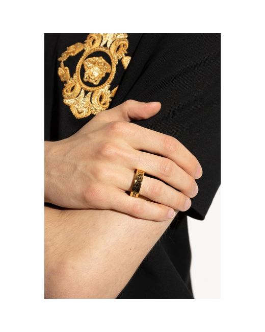 Versace Ring Mit Graviertem Logo in Metallic für Herren