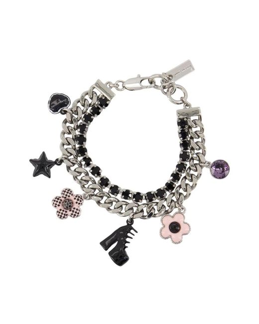 Marc Jacobs Gray Icon Dot Charm Armband