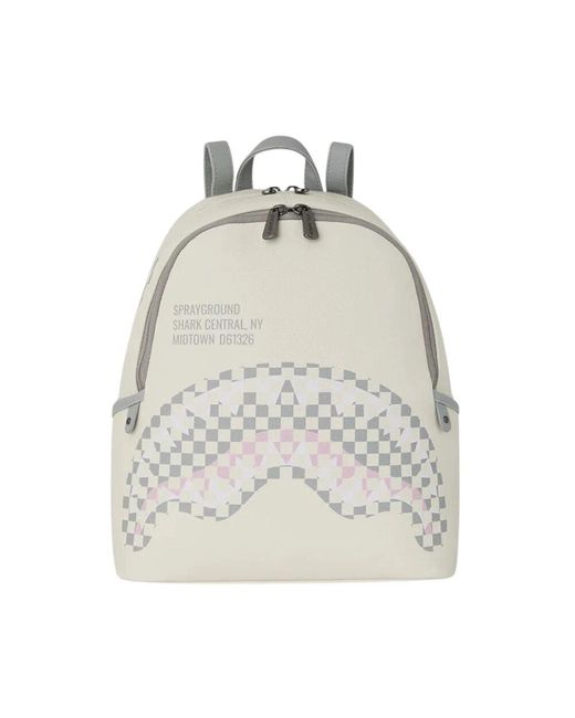 Sprayground Natural Mini Check Shark Rucksack
