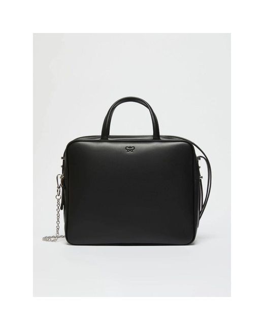Weekend by Maxmara Black Stilvolle Leder-Schultertasche