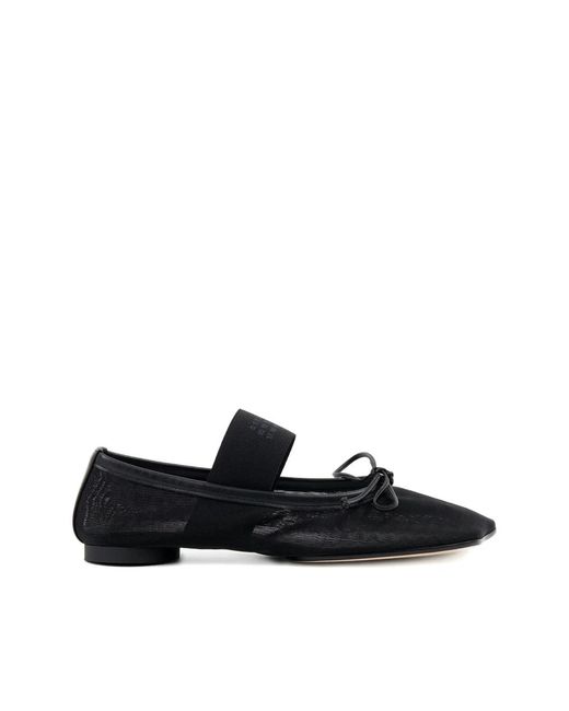 MM6 by Maison Martin Margiela Black Schwarze Elastische Flache Sohlenschuhe