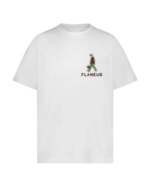 flâneur Blurred Stroller T-Shirt in het White voor heren