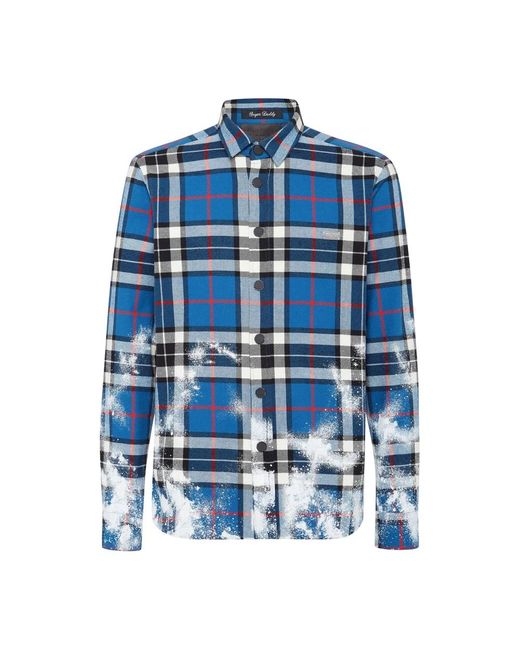 Philipp Plein Blue Casual Shirts for men