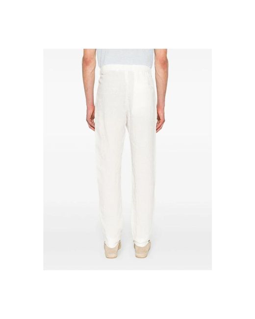 Emporio Armani White Straight Trousers for men