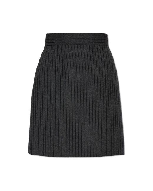 Versace Wool Striped Skirt in het Black