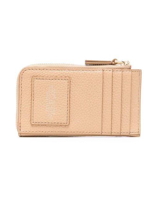 Marc Jacobs Accessoires ,Leer Leather Top Zip Multi Wallet in het Natural