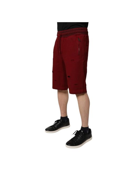 Dolce & Gabbana Red Casual Shorts for men