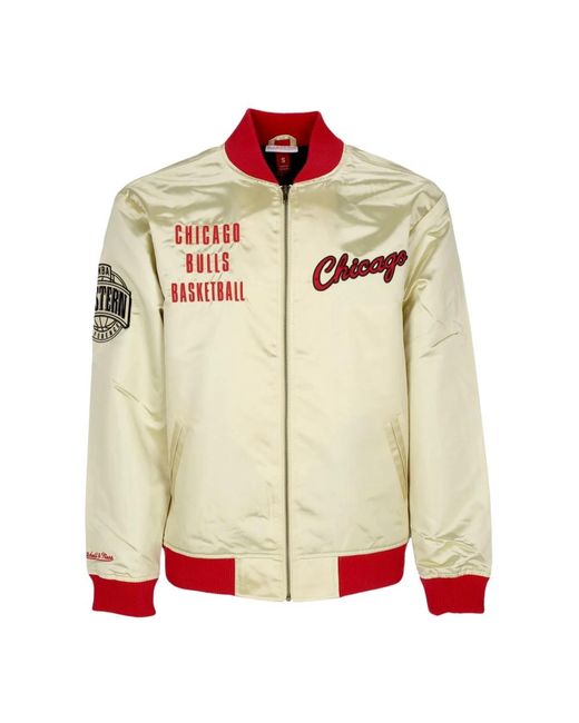 Mitchell & Ness Jassen ,Geel ,Katoen Chicago Bulls Nba Team Bomber Jacket in het Green voor heren