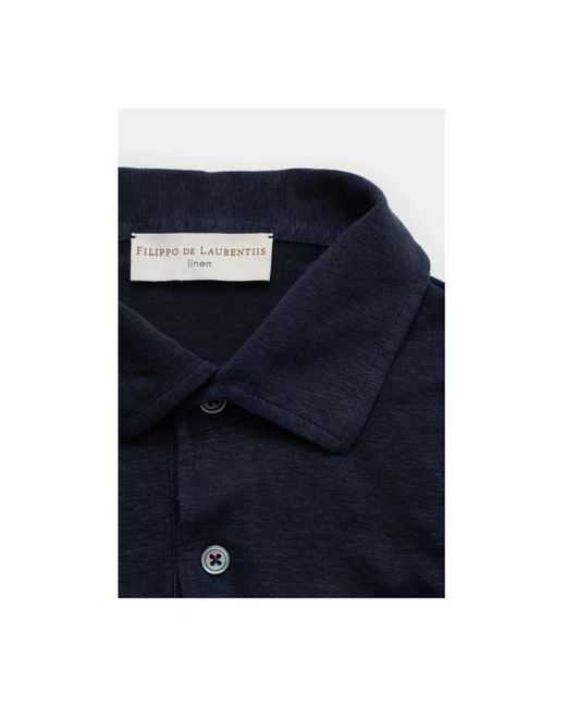 FILIPPO DE LAURENTIIS Blue Polo Shirts for men
