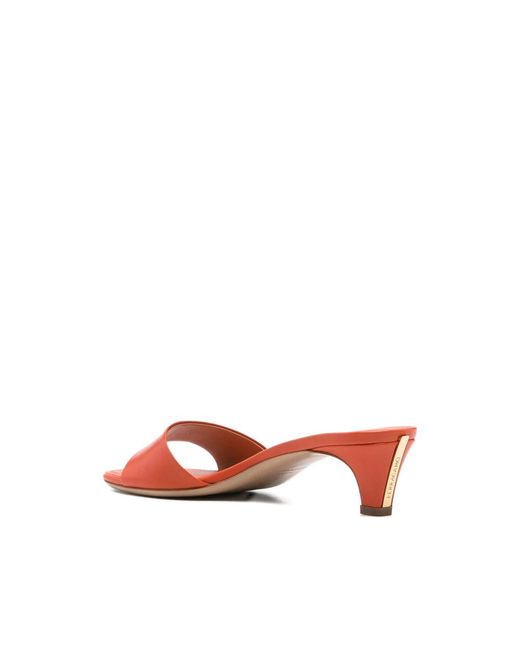 Ferragamo Red Slip-On Open-Toe Shoes Lisie
