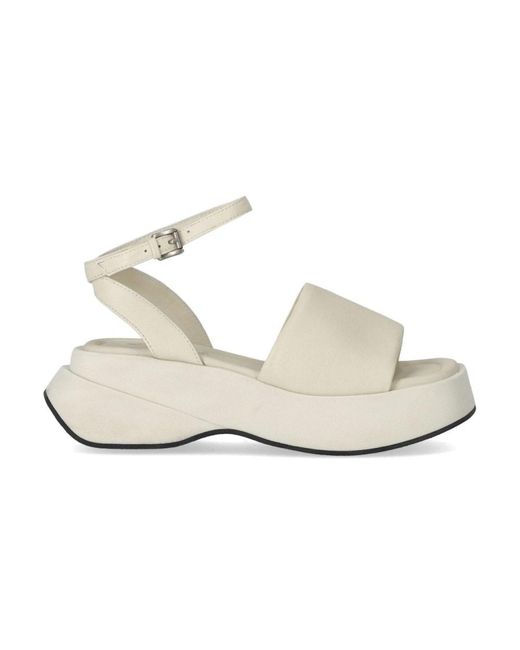 Elena Iachi White Flat Sandals