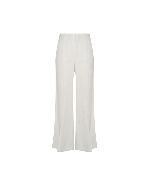 Chloé White Erhöhte weite hose