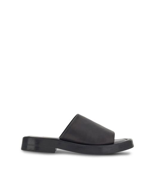 Ferragamo Schoenen ,Zwart ,Zwarte Leren Crossover Sandalen in het Black voor heren