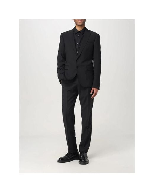 Emporio Armani Black Single Breasted Suits for men