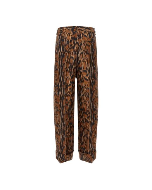Alberto Biani Brown Wide Trousers